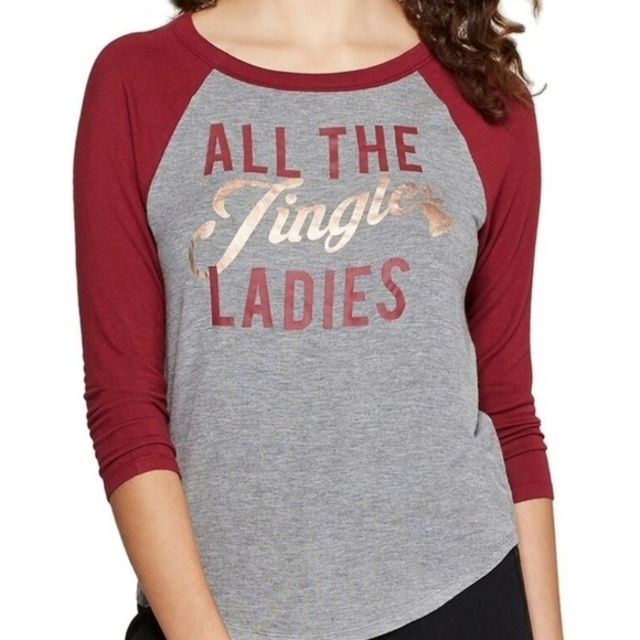Fifth Sun All the Jingle Ladies T-Shirt Gray Red XL - Picture 8 of 8